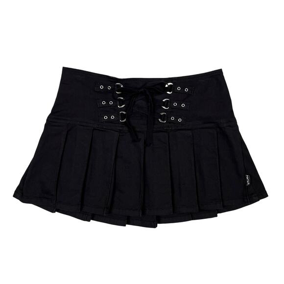 Rare Tripp NYC Black Corset Lace Up Pleated Mini Skirt Size Small Goth Hot Topic - Picture 13 of 13